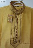 Men's Yellow Dobby Kurta Pajama Set Size Medium 38 #54111